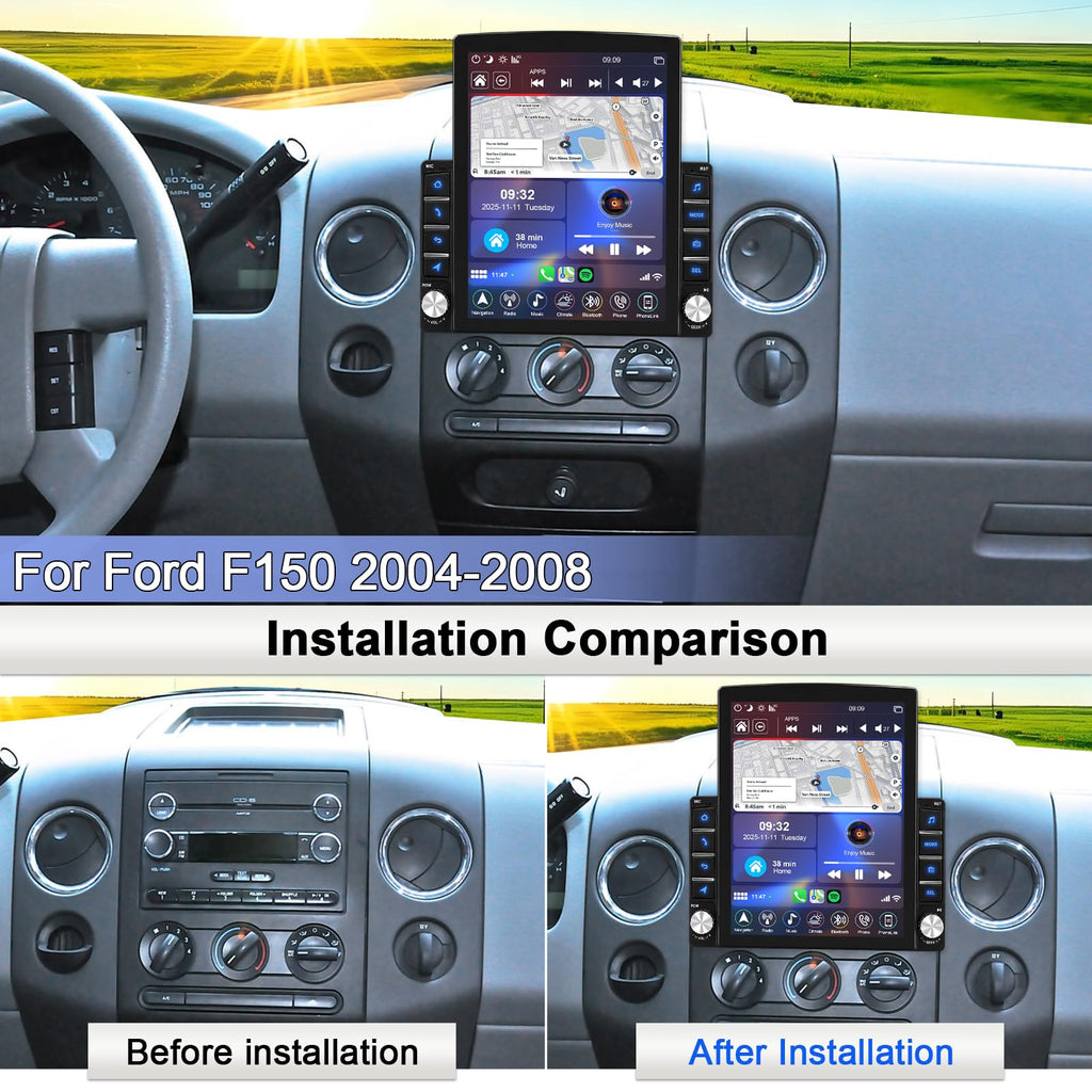Android 15 Car Radio for Ford F150 2004-2008 Wireless CarPlay Android Auto