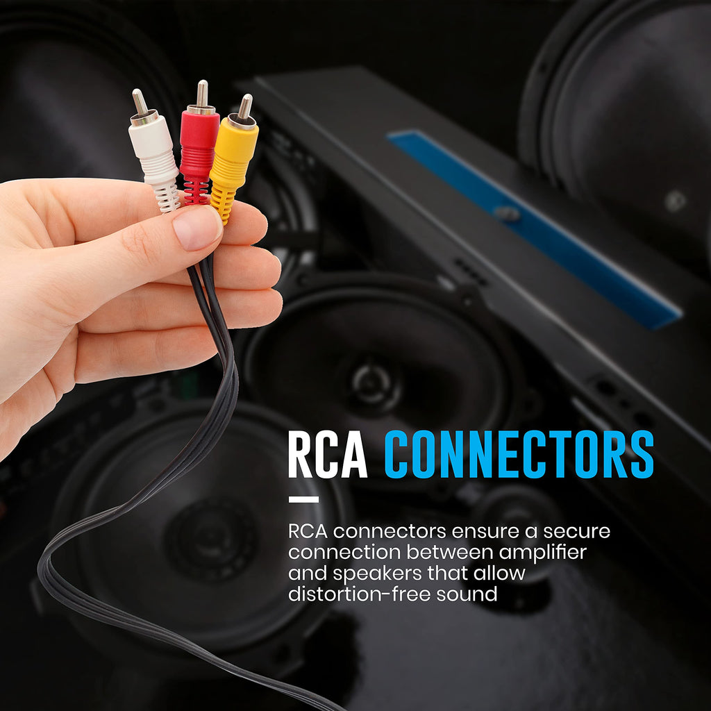 4-Channel Vehicle Audio Amplifier - 200 WRMS High-Powered Mono Amplifier w/Subsonic Filter and Low Pass Filter Stable at 1 ohm, LED Indicators, Sound Specialization - Banda 800.41OHM