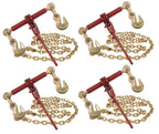 Mytee Products 3/8" Grade 70 Chain and Binder Kit | Includes (2) 3/8" - 1/2" Ratchet Load Binder Severe Duty & (2) 3/8" x 12' G70 Transport Chain w/Grab Hooks | 6600 lbs WLL for Truck Trailer Tie Down