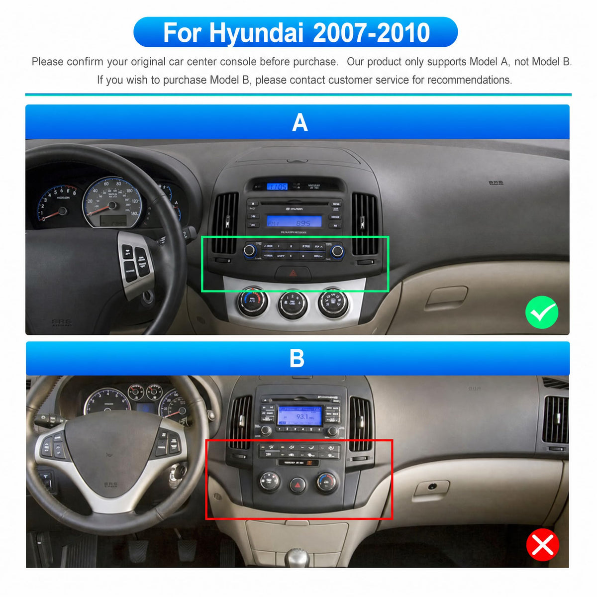 [6+128G] 8-Core Android 15 Car Radio Stereo for Hyundai 2007-2010