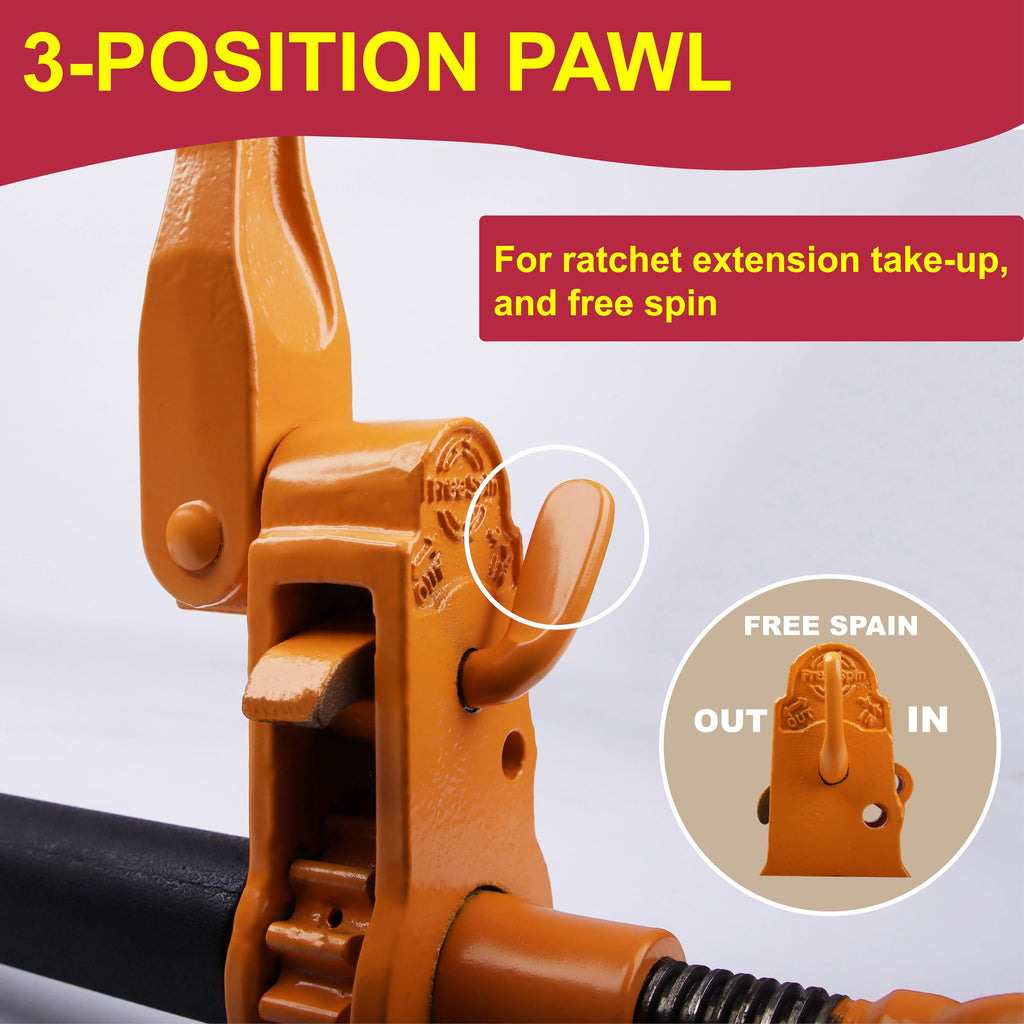 Ratchet Binder Plus Ratchet Chain Binder - 4 Pack Folding Handle Load Binder, 5/16" - 3/8" Grade 70 Chain, 7100 LBS Working Load Limit, Heavy-Duty Ratchet Binder DOT & SAE Compliant
