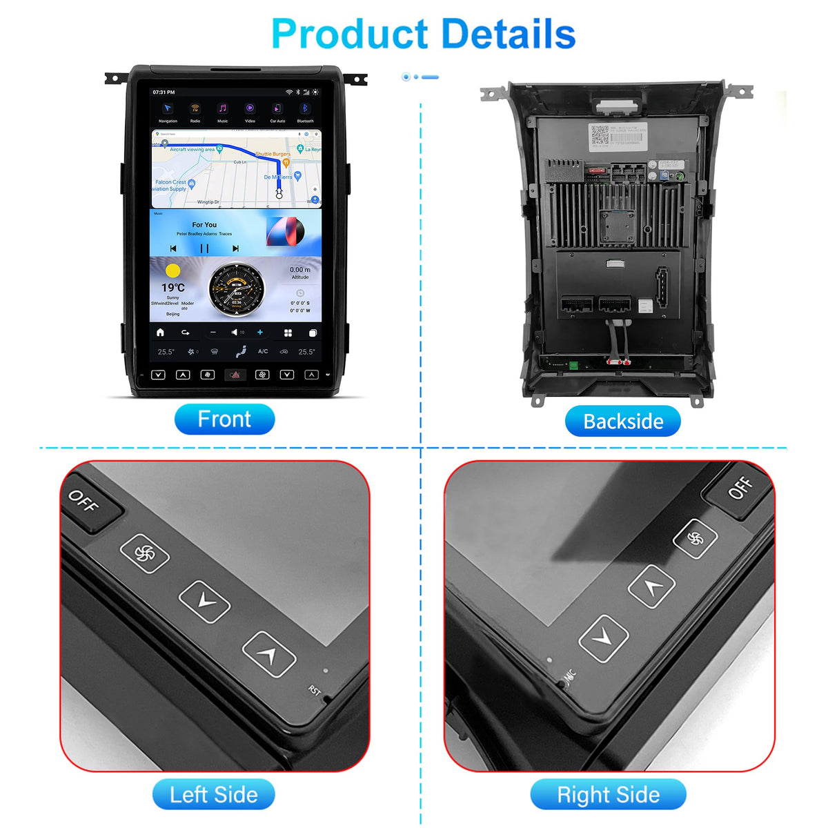 AuCar for Ford F150 F250 Raptor 2013-2014 (SYNC 2 System) 14.4 Inch Touch Screen Android 13 Car Radio Head Unit, Car Multimedia Player GPS Navigation Wireless Carplay Android Auto 8GB+128GB
