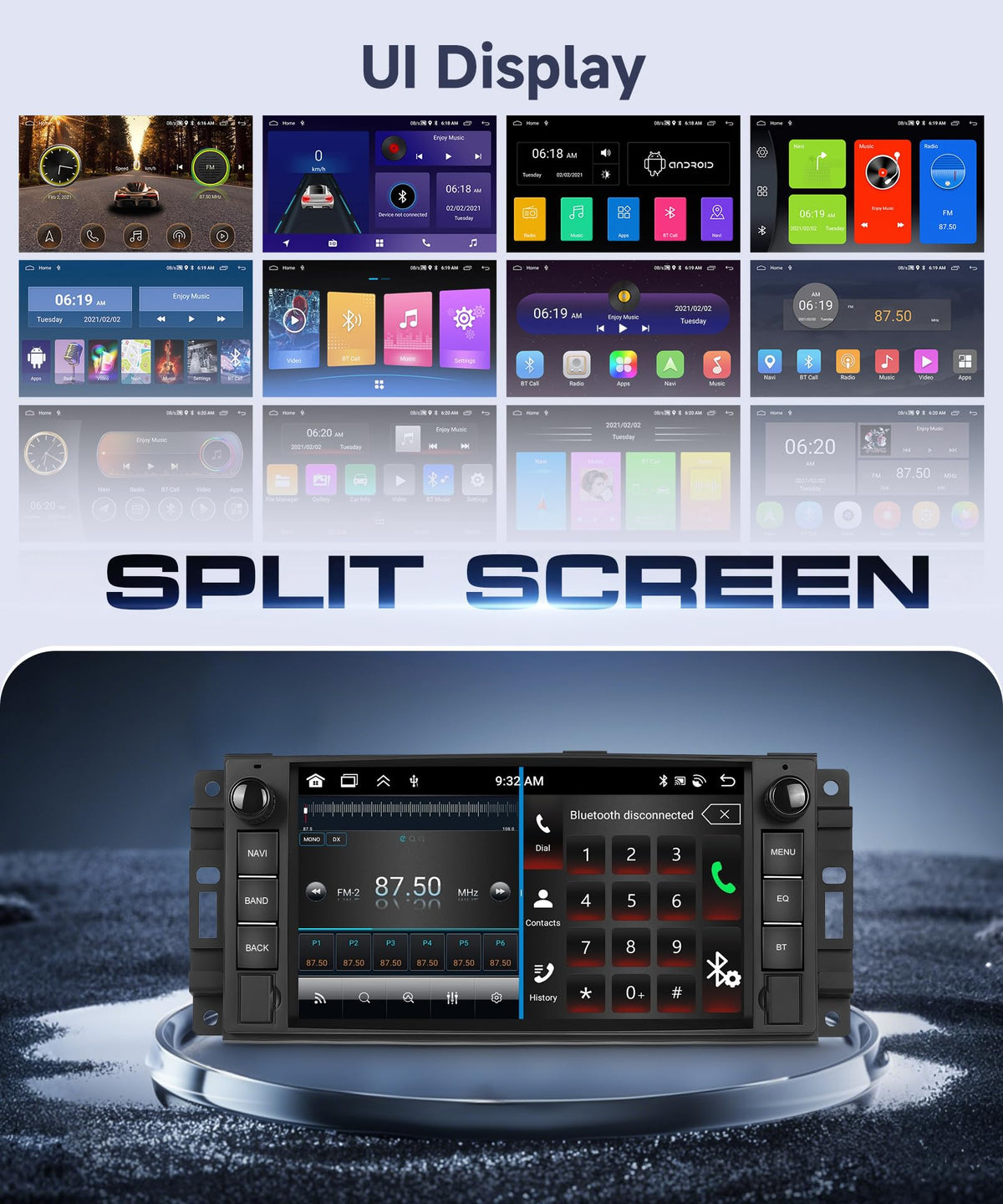 6G+128G Android Car Stereo for Dodge Ram 1500 2008-2012 Jeep Wrangler JK 2007-2018 with Wireless CarPlay Android Auto, Orderich 7 Inch Car Radio GPS Navigation WIFI SWC Bluetooth FM with Backup Camera