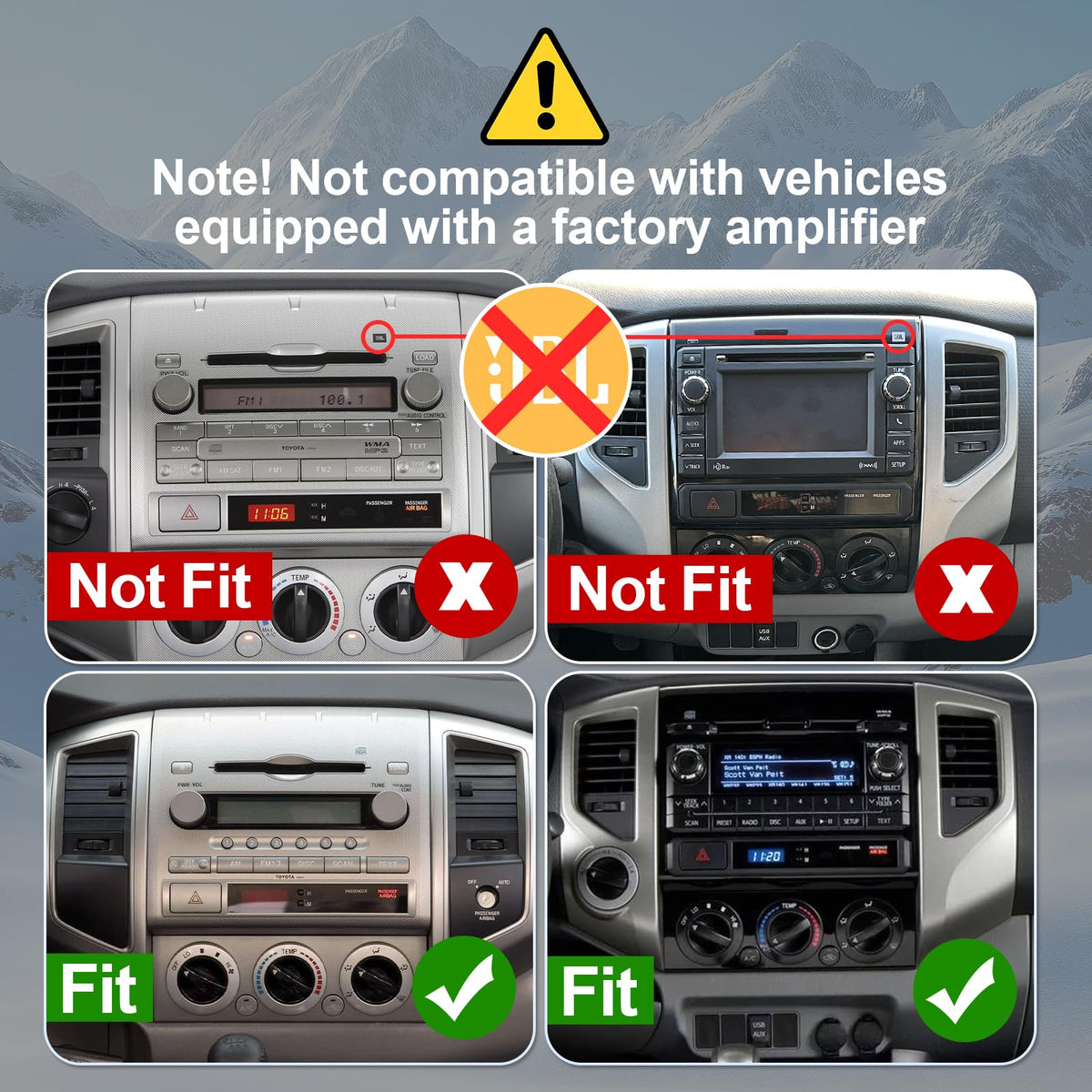 2+64G Android 14 Double Din Car Stereo with Buttons for Toyota Tacoma 2005-2013 with 10.1 Inch Touchscreen Radio Built-in Wireless Carplay/Android Auto/GPS/Bluetooth/FM/AUX-in/SWC/Backup Camera