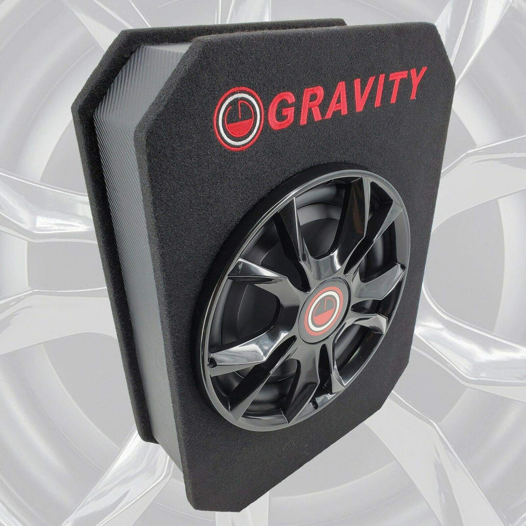 Gravity GSC-W12P 1200 Watts Max Power 600W RMS 12 Inch Car Audio Compact Under Seat Slim Powered Stereo Subwoofer Enclosure 12" Elite Sub Great for All Vehicles