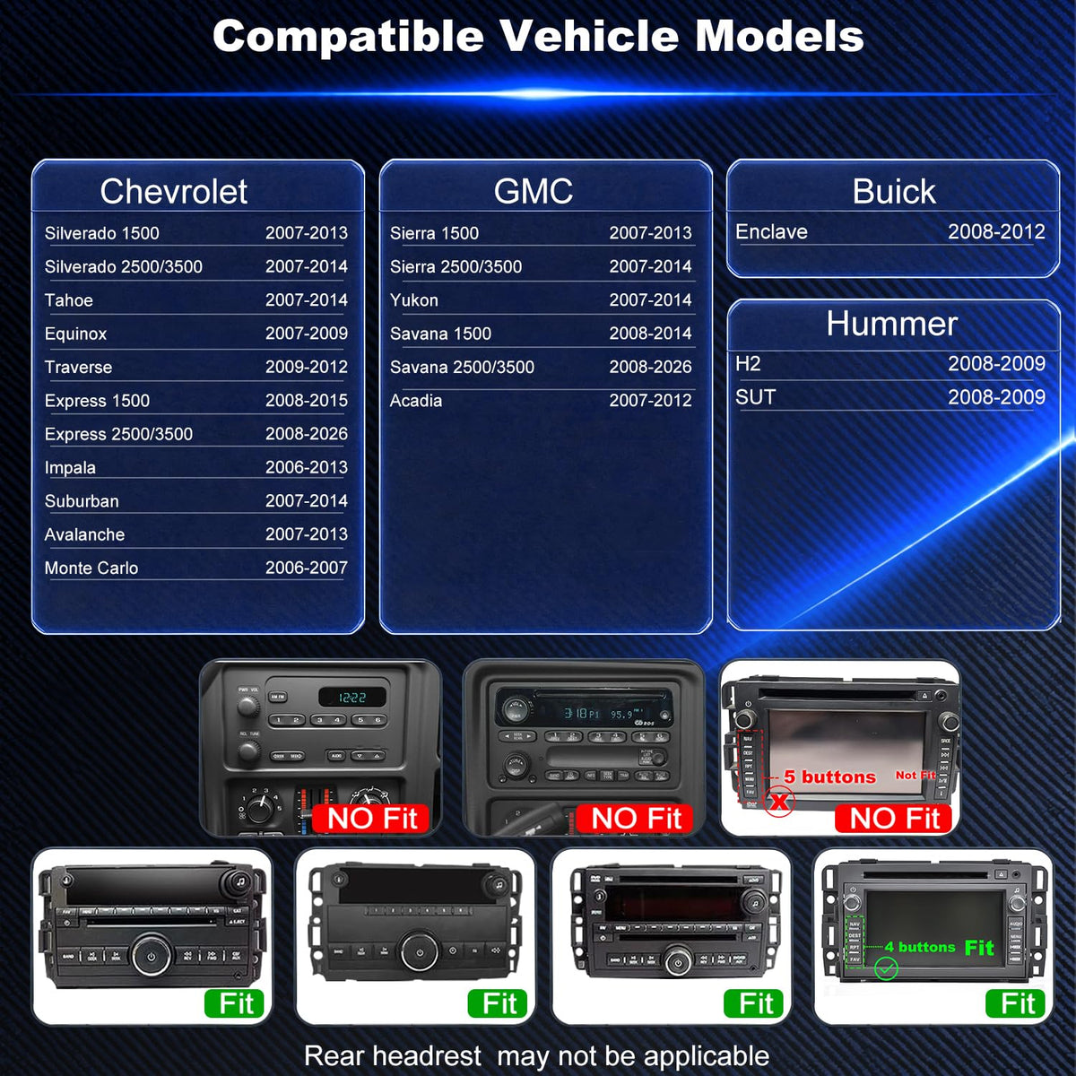 7" 5GWiFi Car Radio for GMC Sierra Chevy Silverado 1500 2500 3500 2007-2013