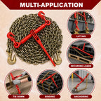 AAIN Chain and Binder Kit 3/8 in-1/2 in, 4 Pack Ratchet Binders and Chains