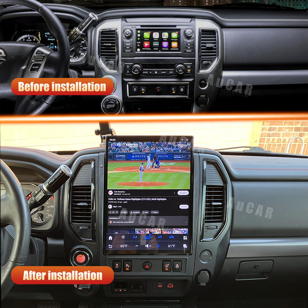 15.6 Inch Touch Screen Android 13 Car Radio Head Unit for Nissan Titan 2016-2019 Car Multimedia Stereo Player GPS Navigation with Wireless Carplay, Android Auto, 128GB, US 1 Yr Service