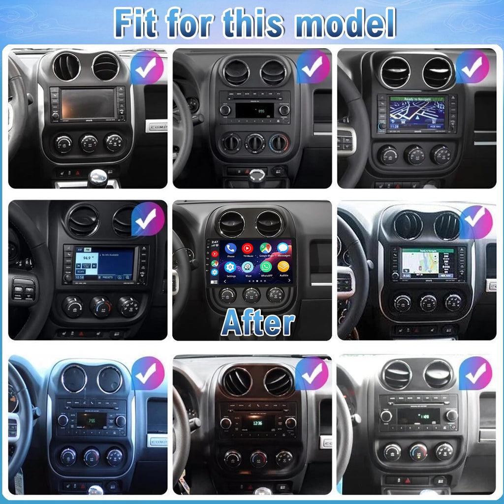 2 Din Car Stereo Upgrade Radio for Jeep Patriot Compass 2010-2016