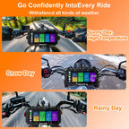 6.25' Motorcycle Carplay with Three Dash Cam (Inclues 128G SD),TMPS,GPS Navigation with Wireless Android Auto,Waterproof Touchscreen,Support Siri,Google Assistant,Anti-Glare,Bluetooth