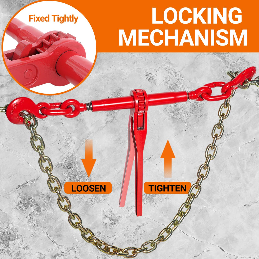 Ratchet Chain Binder & Chain 3/8" x 20' Chain