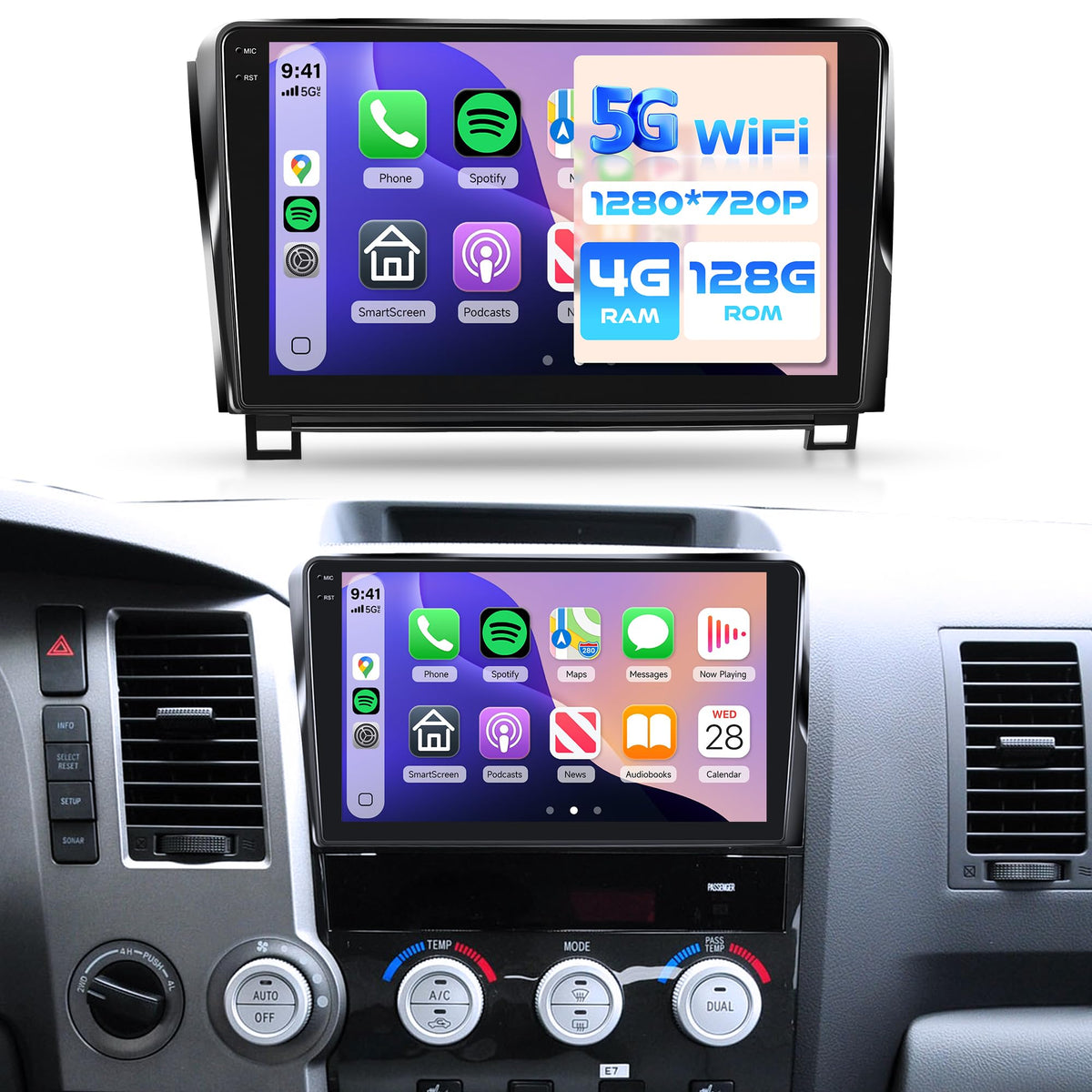 4G+64G Car Radio Stereo for Toyota Tundra 2007-2013 (JBL Compatible)