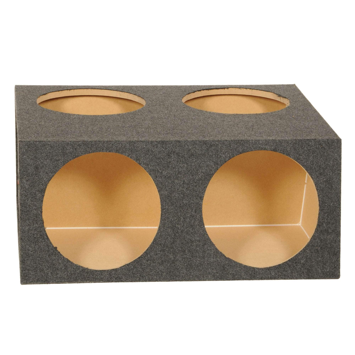 QPower 4-Hole 12" Sealed Divided Car Audio Subwoofer Enclosure, 2-Pack