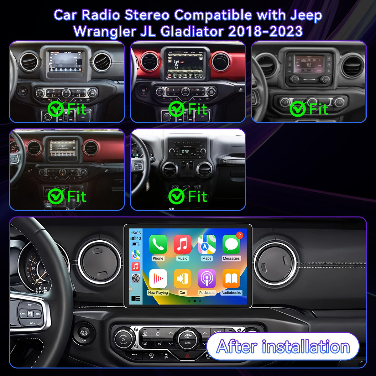 11.5 Inch Car Radio Compatible with Jeep Wrangler JL 2018-2021
