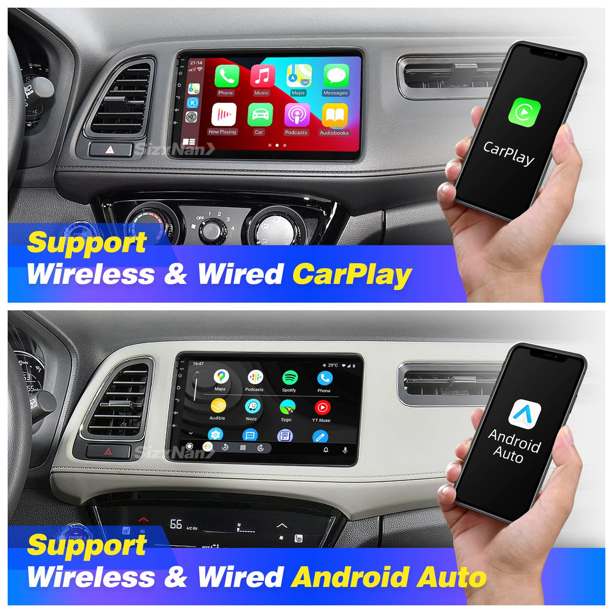 forHONDA HR-V 2016-2022 Radio Stereo Wireless Carplay Android Auto
