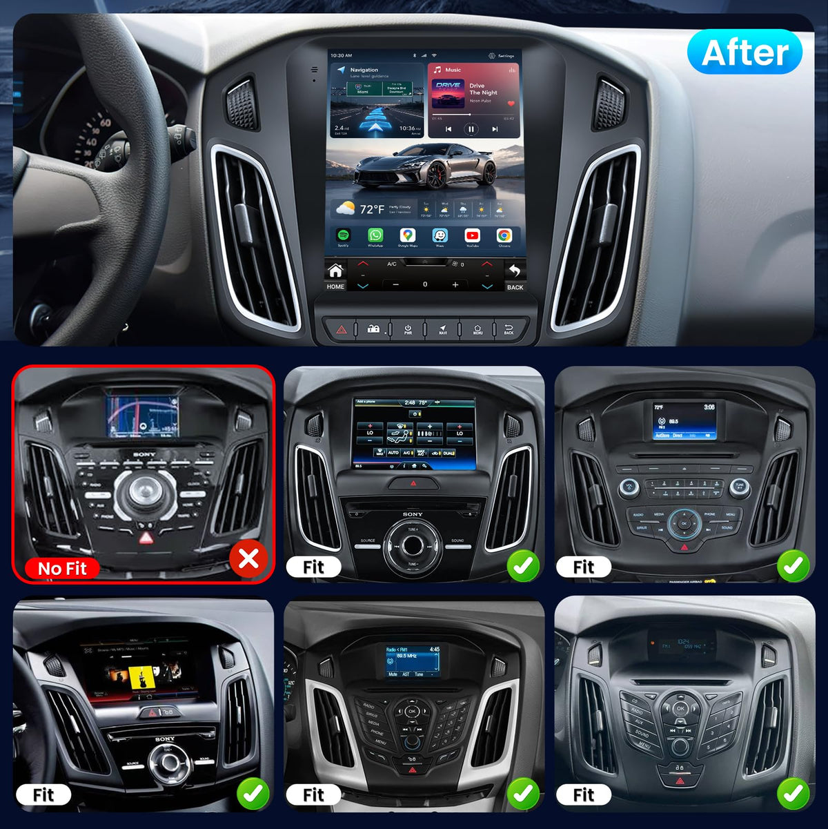 [8Core 4G+32G] Car Radio for Ford Focus 2012-2018