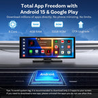OTTOCAST 11.4" Wireless CarPlay Screen, Android Auto, Gemini AI, Android 15