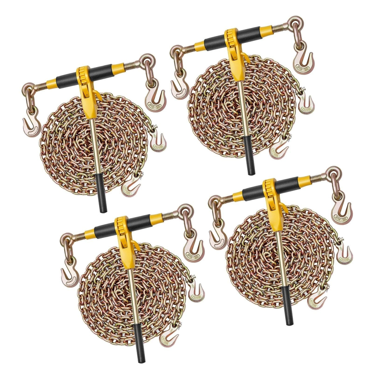 4 Pack Ratchet Chain Binder 5/16"-3/8" G80 Chains Load Binder for Towing,Replacement for Uimoso OEM