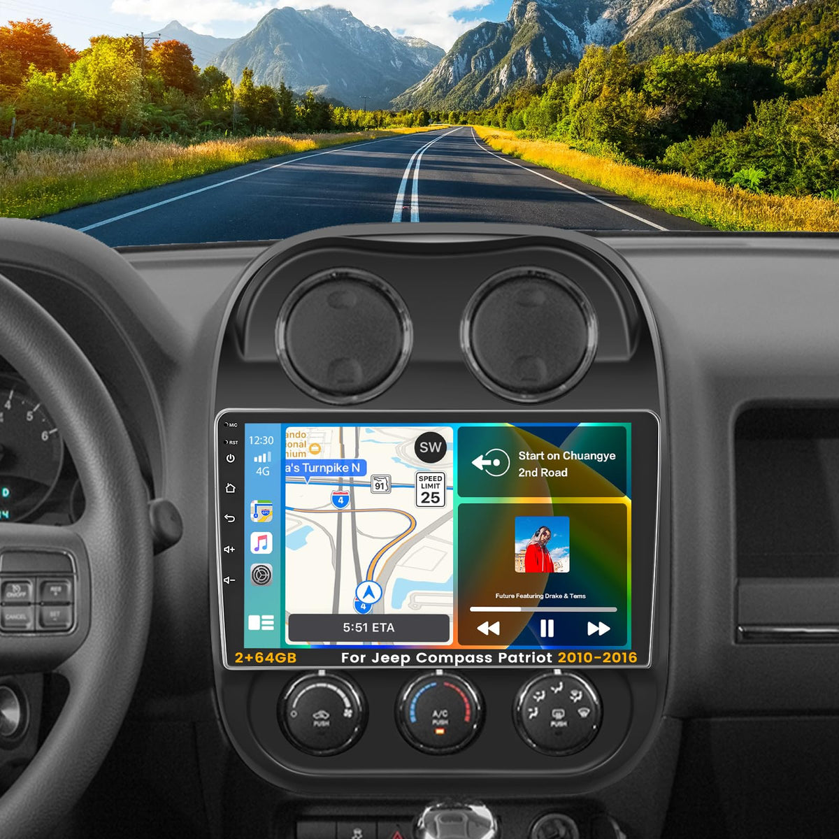 [8Core 6+128G]Android Car Radio for Jeep Compass Patriot 2010-2016 with GPS
