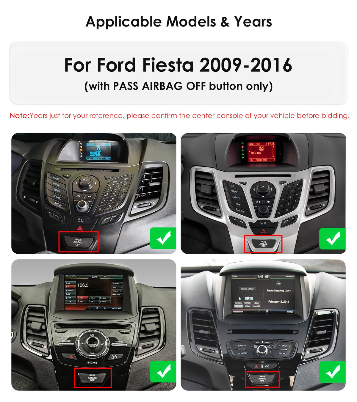 8 Core 6GB+64GB 9.7Inch HD Touchscreen Android 14 Stereo Car Radio Upgrade for Ford Fiesta 2009-2016 Wireless Carplay | Android Auto WiFi GPS Navigation Bluetooth 5.0 AM FM,SWC, Car Tablet