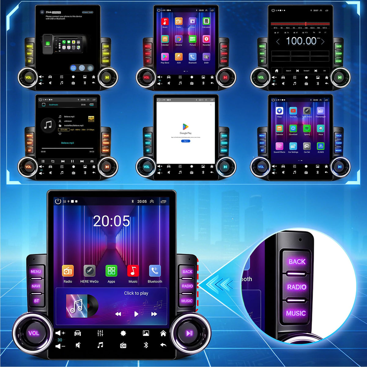 4G+64G 9.7 Inch Android 14 Car Radio Stereo for Nissan Frontier 2009-2014