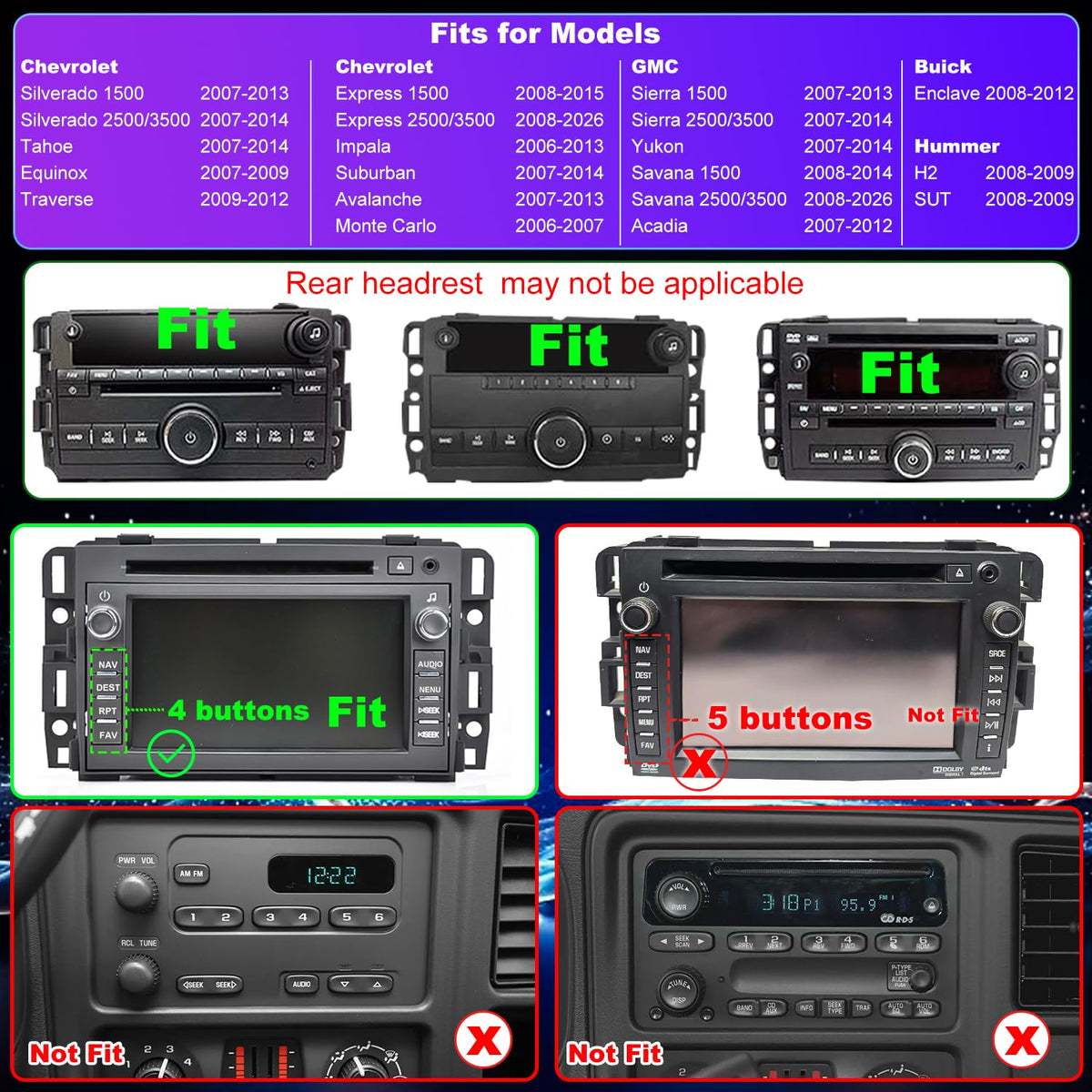 Upgrade Car Radio for GMC Sierra Chevy Silverado 1500/2500/3500 2007-2013