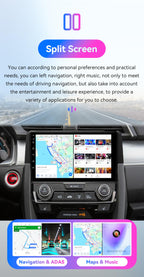 Android 14 Car Stereo Upgrade for Honda Civic 10th (2016-2021), 8Core 4G+64G GPS Navigation via Carplay Android Auto with 9inch QLED Touchscreen SWC EQ Bluetooth 5.4 TPMS OBD2