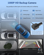 Carpuride Carplay Screen for Car with 4K Dash Cam & 1080P Backup Camera
