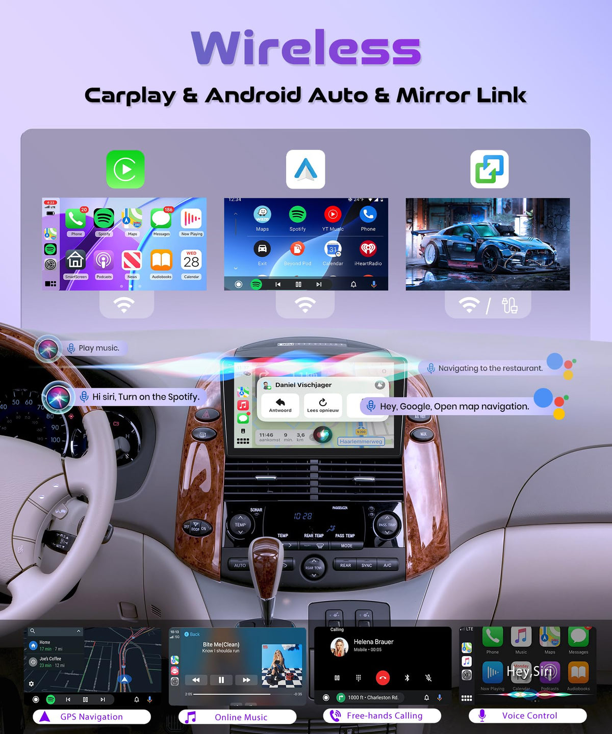 Rimoody 4G+128G Android Car Stereo Radio for Toyota Sienna 2004-2010