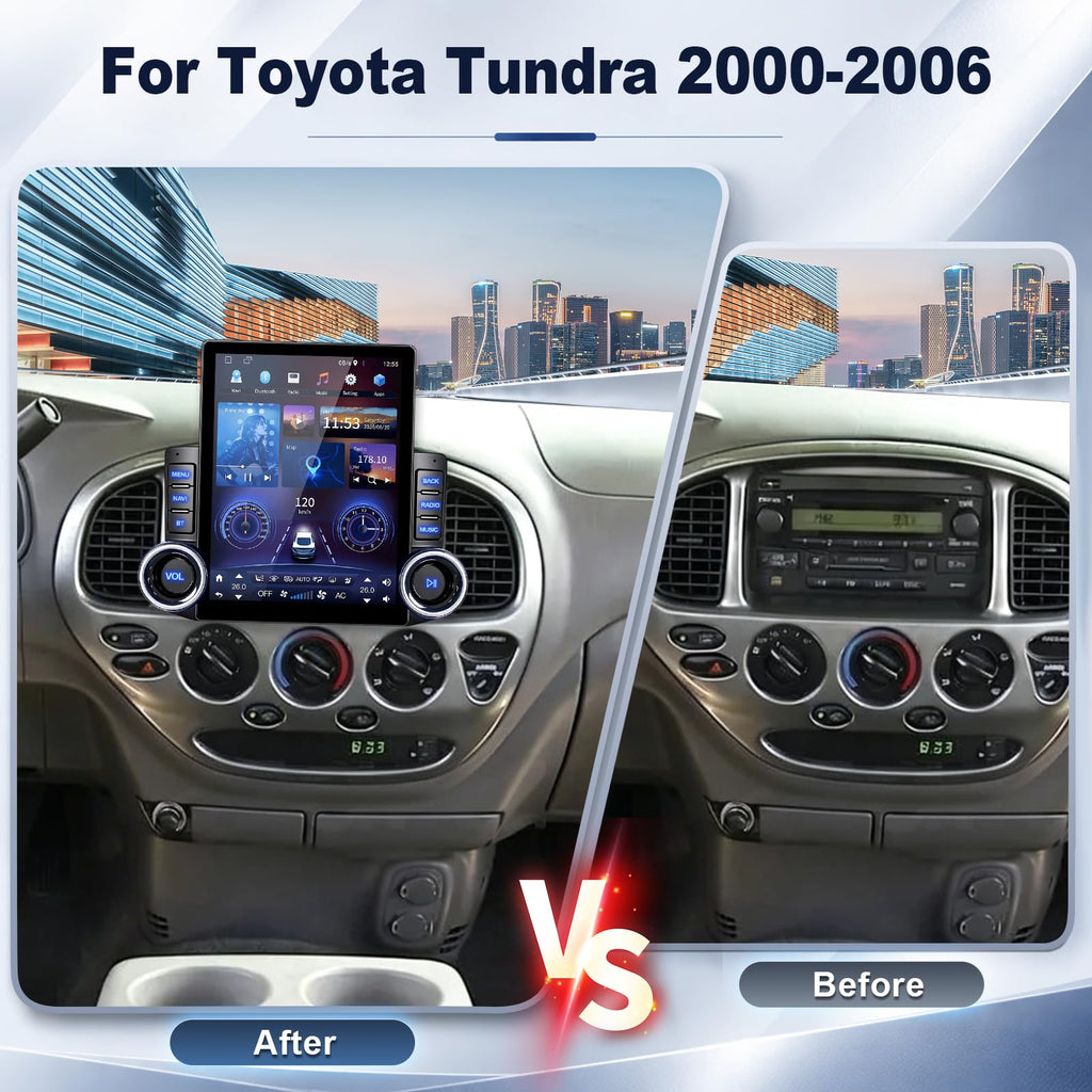 Dual knobs 9.7 Inch Upgrade Car Radio for Toyota Tundra 2000-2006 2+32G