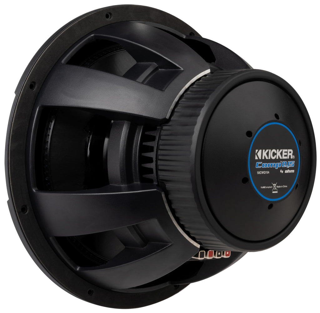 Kicker 51CWQ154 CompQ Q-Class 15 Inch Car Subwoofer Dual 4 Ohm (Renewed)