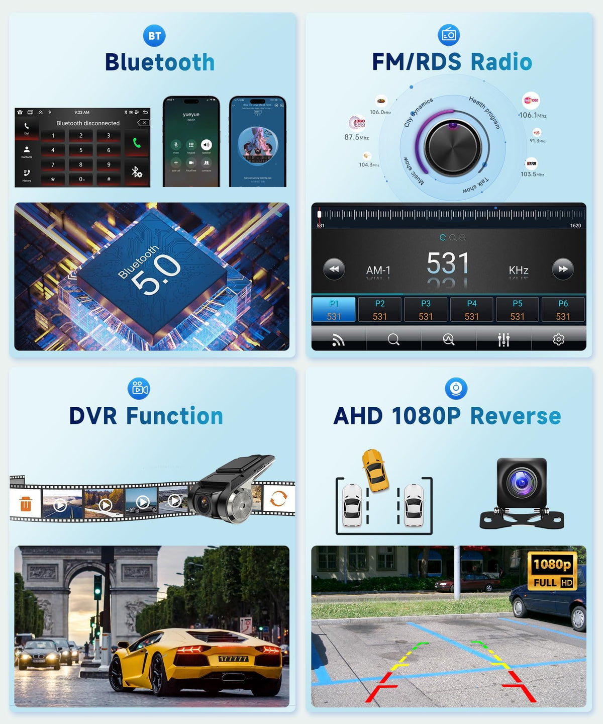 8 CORE 6G+128G Car Radio Stereo for Honda CRV 2002-2006 with Wireless CarPlay Android Auto, 9 Inch 1280 * 720P IPS Touch Screen Head Unit Android 13 GPS WiFi Bluetooth 32-Band DSP SWC HD Camera