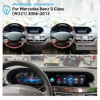 Dual 12.3 inch Triple Screen Display Radio for Mercedes W221 2006-2013