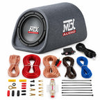MTX RT8PT 8" Amplified Vented Tube Box Subwoofer & Wiring Kit