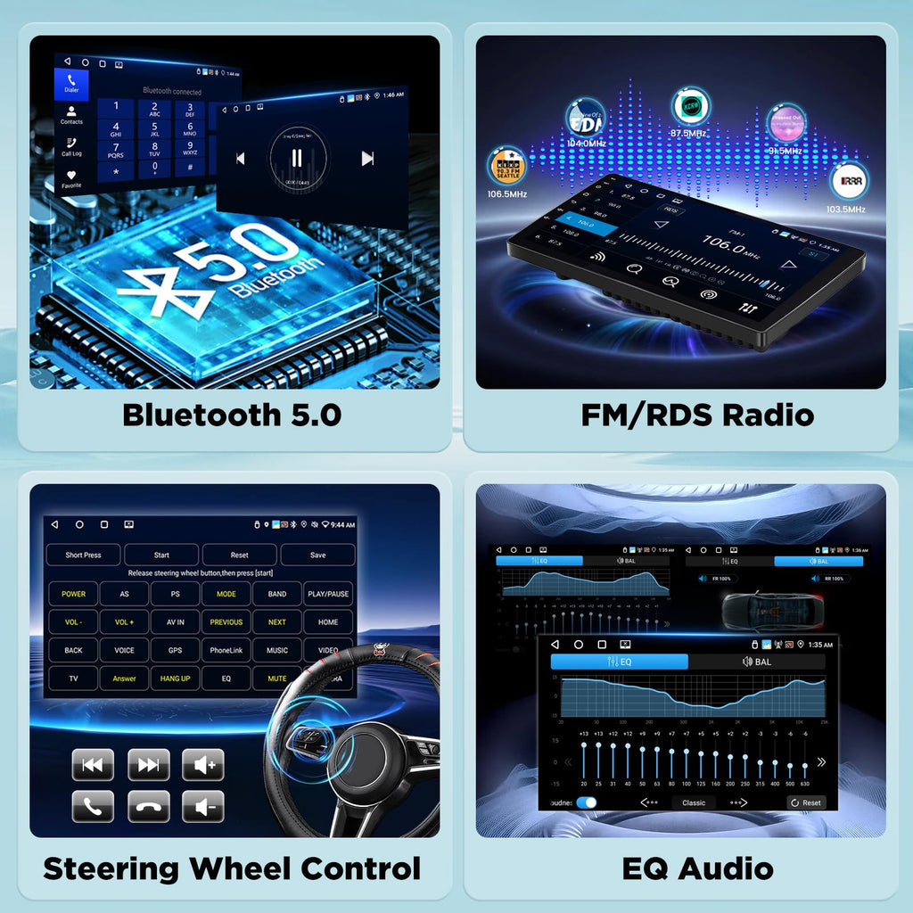 Car Radio for Ford Mustang 2015 2016 2017 2018 2019 2020, [2+64] 9 inch Android Touchscreen Stereo with Carplay/Android Auto, GPS Navigation, WiFi, Bluetooth 5.0, SWC, FM/RDS