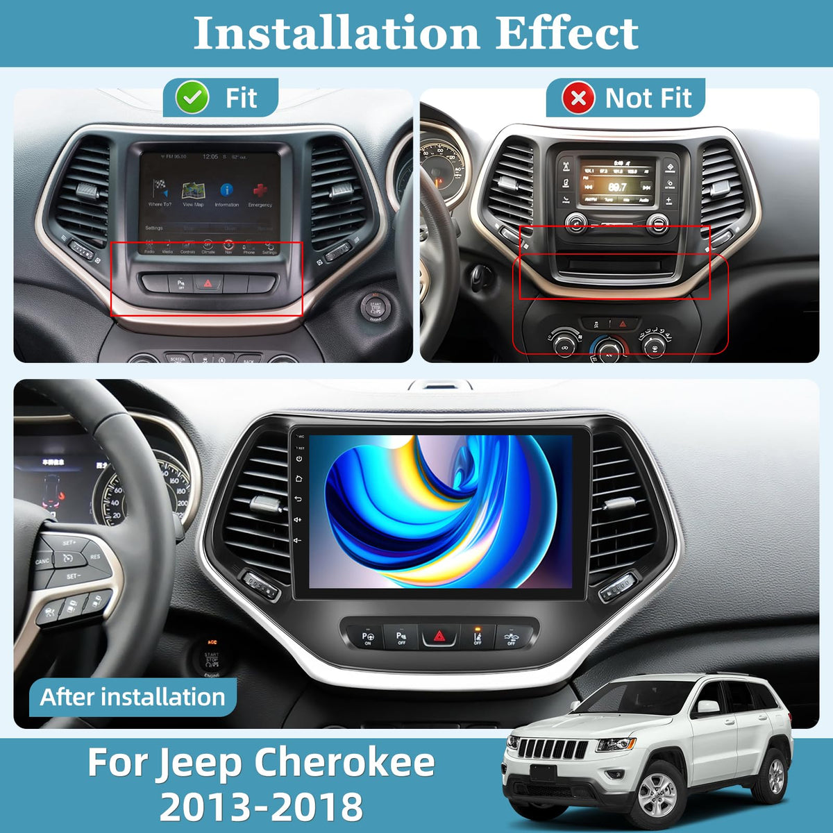 [2+64G] Car Radio for Jeep Cherokee 2013-2018 - Carplay and Android Auto