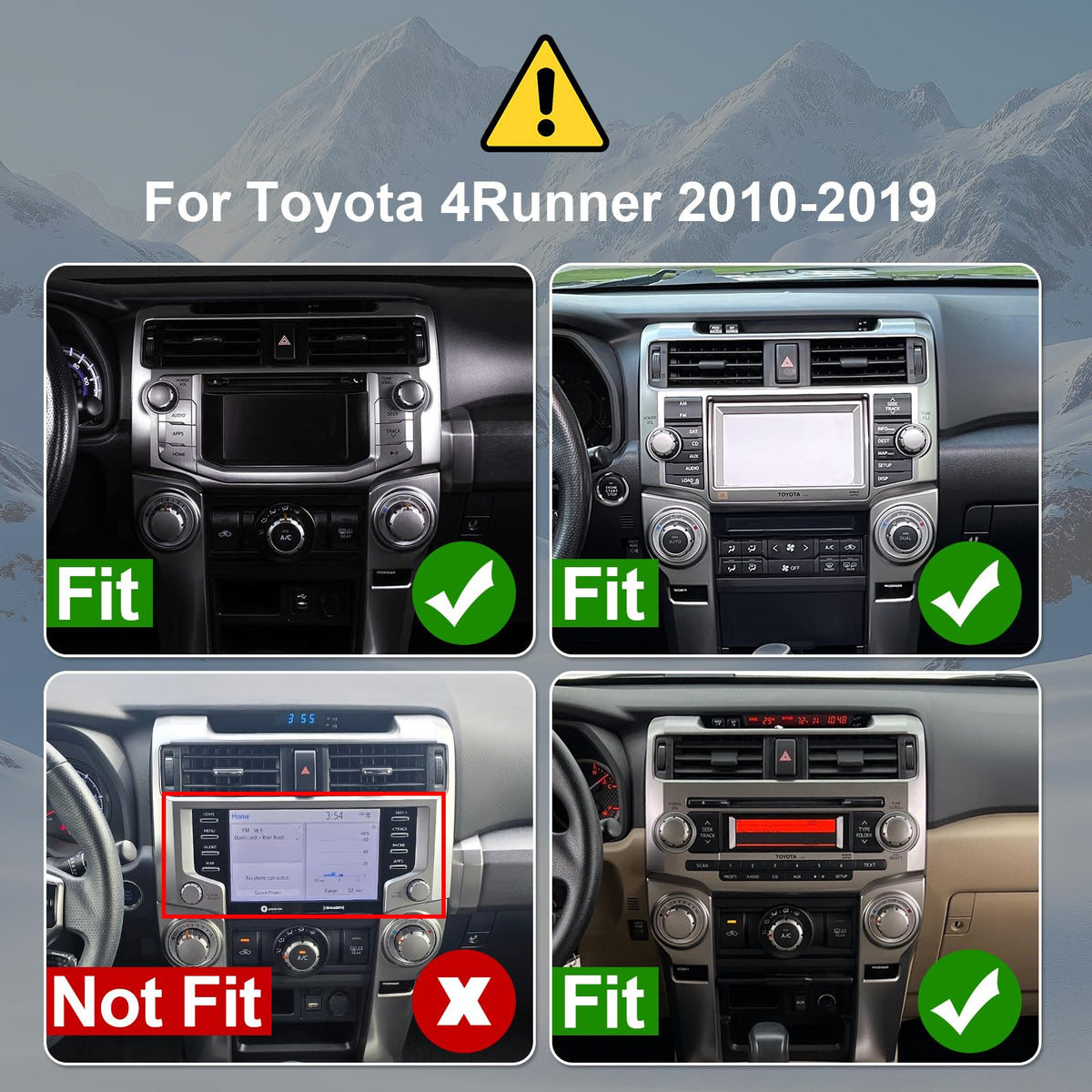 12.3" Touchscreen Radio 4+64G Android 14 Double Din Car Radio Stereo for Toyota 4Runner 2010-2020 Built-in Wireless Carplay/Android Auto/GPS/Bluetooth/FM/AUX-in/SWC/Camera