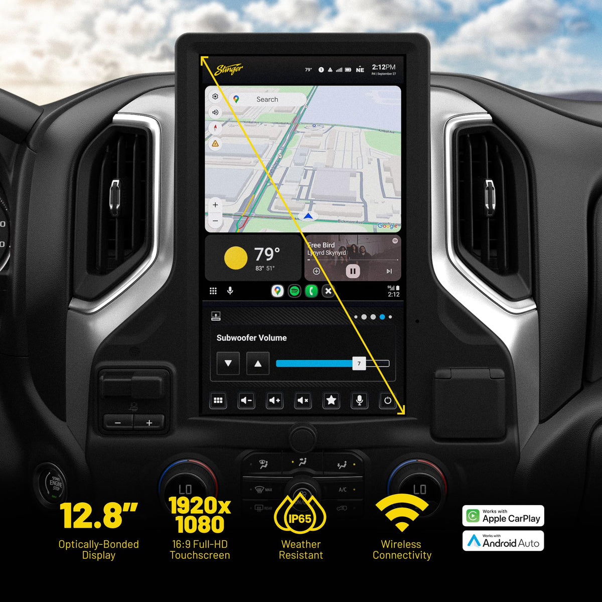 Stinger HORIZON12 12.8” Silverado/Sierra Car Stereo, Wireless Apple CarPlay