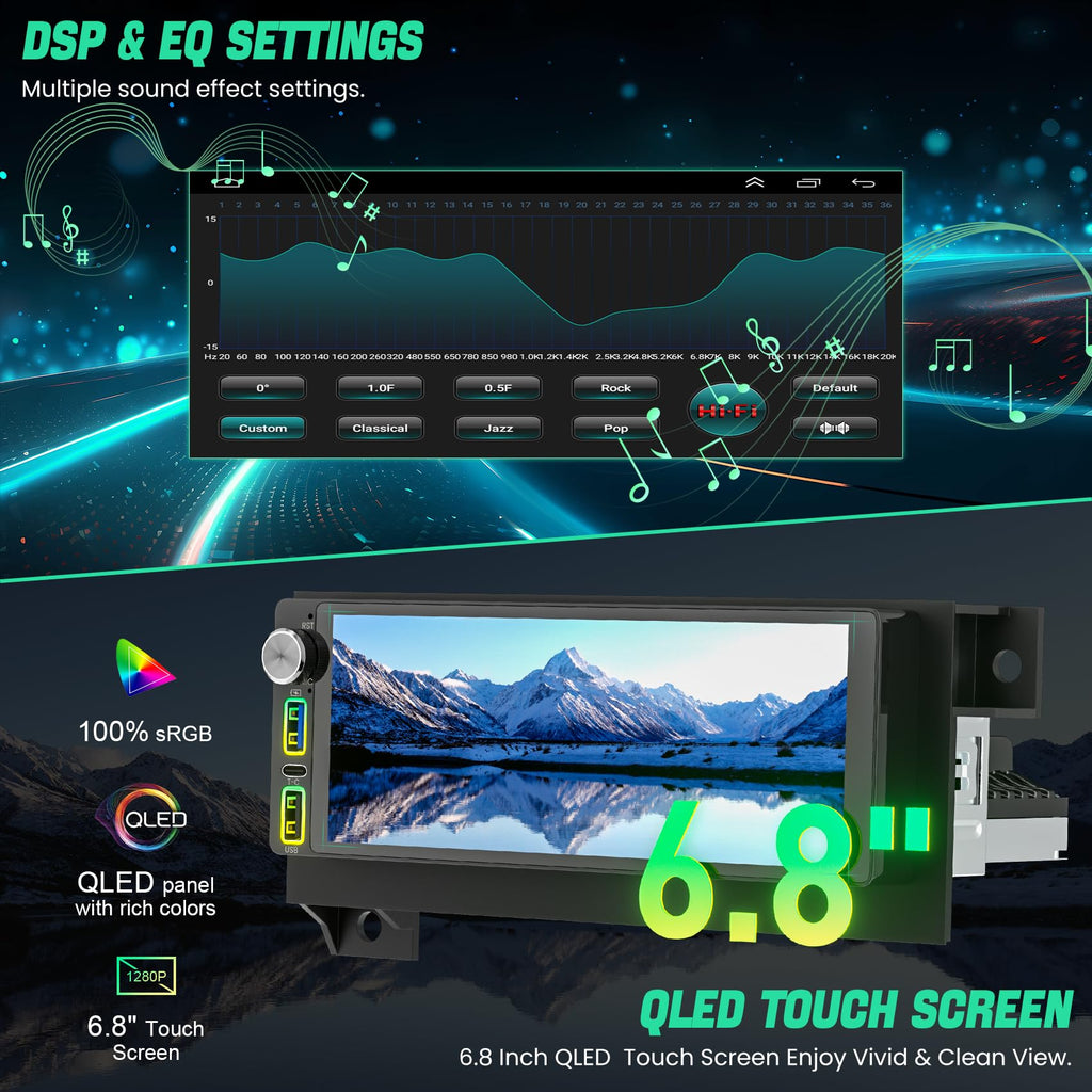 8 Core+128GB Car Radio Stereo for Dodge RAM &Jeep Wrangler &Grand Cherokee