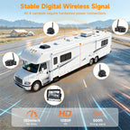 1080P Wireless RV Camera System, IP69 Waterproof Night Vision Backup Camera Side Rear View Camera with 7 Inch HD Monitor for RV Truck Trailer Camper