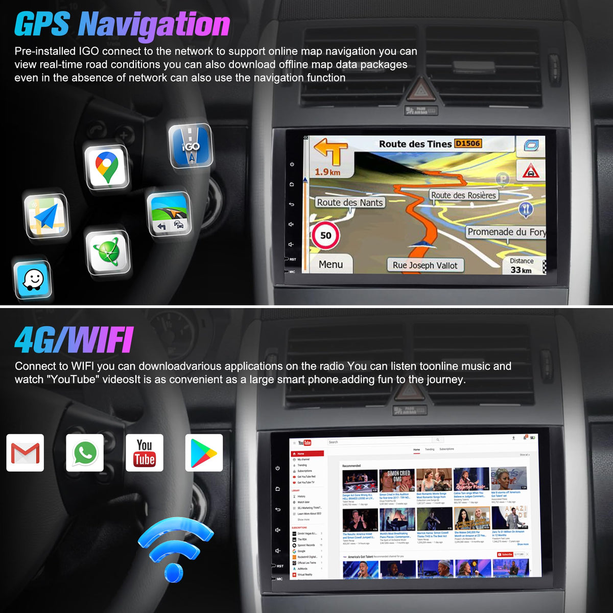Radio for W639 Sprinter: 64G Double Din Car Stereo with Bluetooth AM FM Apple Carplay for Mercedes Benz W169 Vito Viano W906, 9" Touch Screen Android System Head Unit Play with Backup Camera FMAM