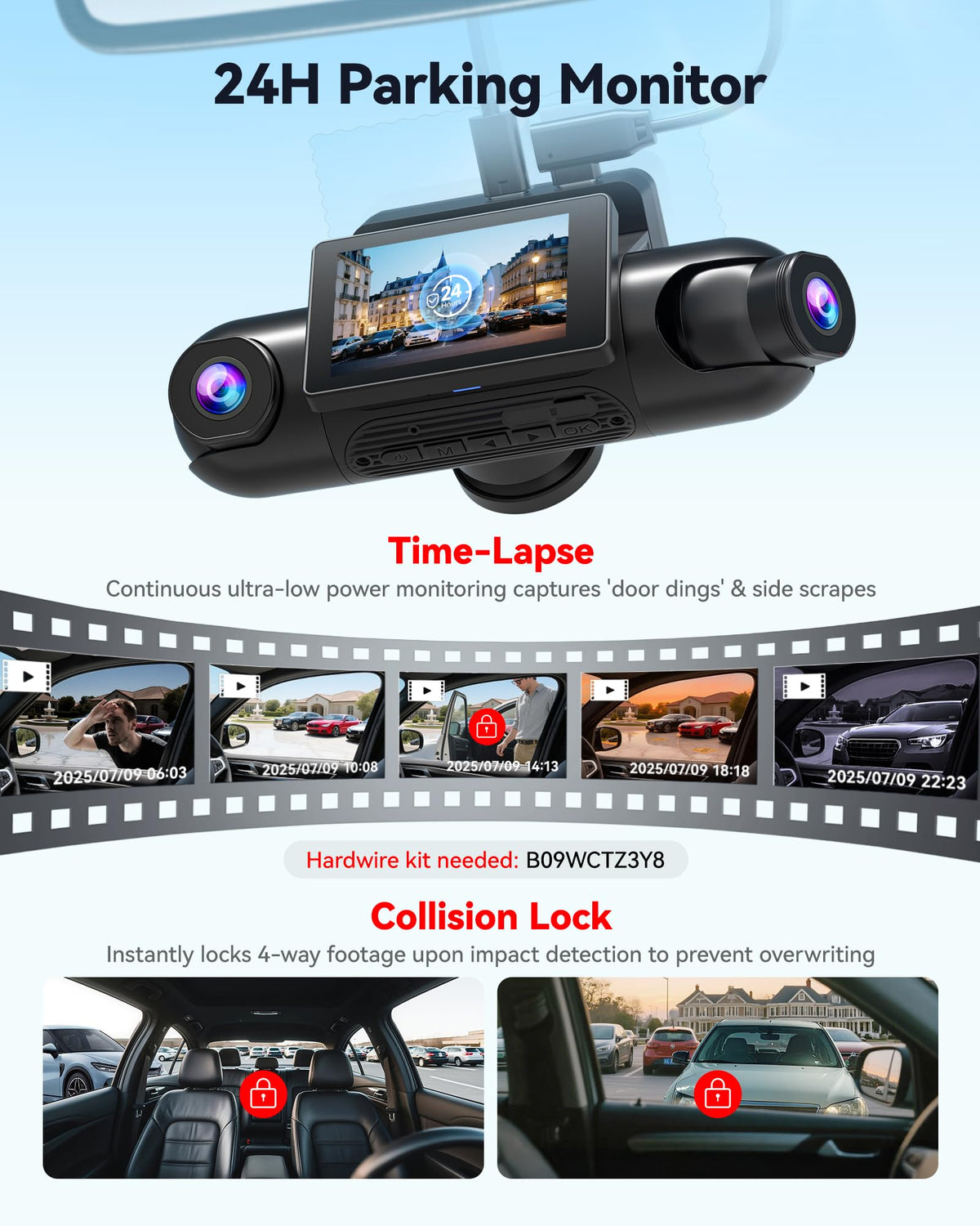 REDTIGER VP40 4 Channel 360° Dash Cam, Dual STARVIS 2, 8 IR Night Vision