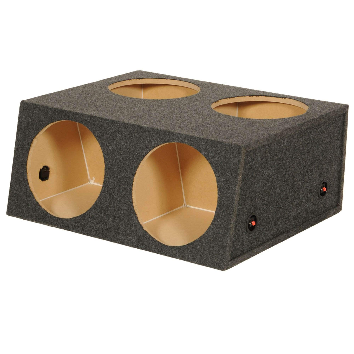 QPower 4-Hole 12" Sealed Divided Car Audio Subwoofer Enclosure, 2-Pack
