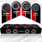 MENACE AUDIO Car Audio Midrange Enclosure 4 x 6.5 2000Watts VOICEBOX (MA-VB6525-4R) RED