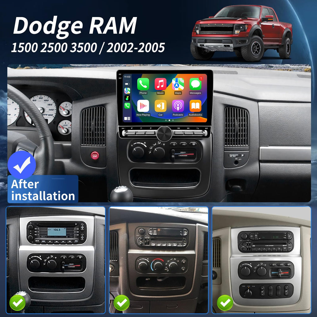 Radio for Dodge Ram 1500 2500 3500 2002 2003 2004 2005 Stereo Upgrade 10.1"