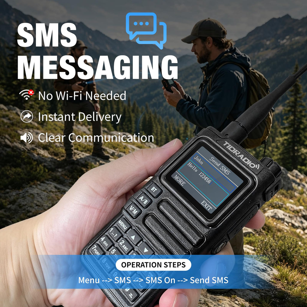 TIDRADIO TD-H9 10Watt GPS/APRS GMRS Radio Handheld(4PCS Battery),Spectrum Analysis,SMS Message Text, Bluetooth Programming(APP/PC),Web Upgrade,Compass,Long Range Walkie Talkies,NOAA,AM,FM.Orange,2Pack