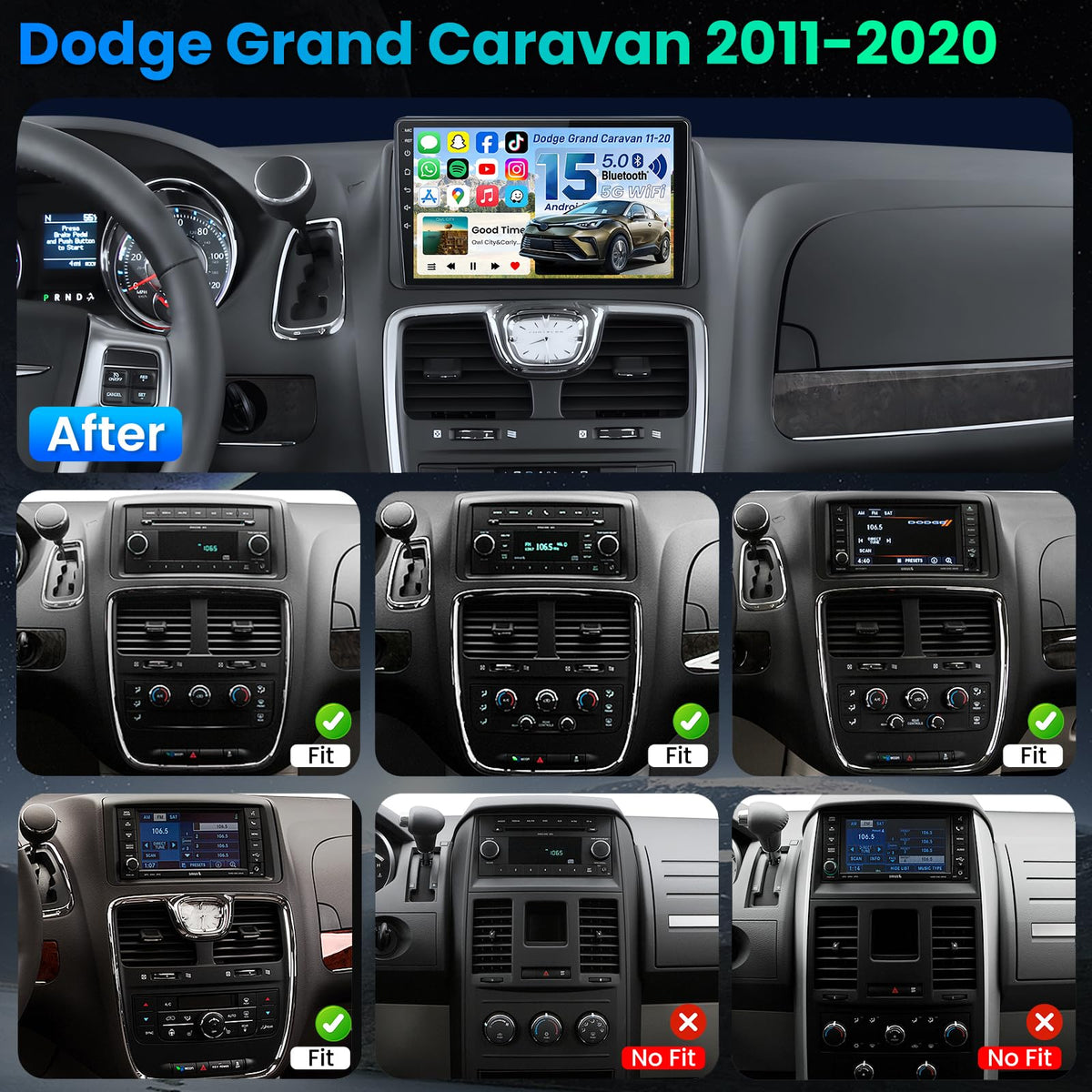 [4+64G] Car Radio for Dodge Grand Caravan 2011-2020