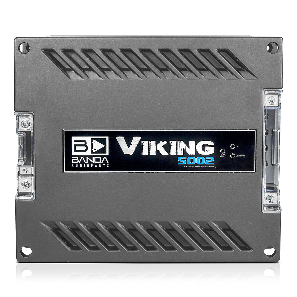 Banda 1-Channel Vehicle Audio Bass Amplifier - High-Powered Mono Bass Amplifier w/Subsonic Filter and Low Pass Filter Stable at 2 ohm, LED Indicators, Sound Specialization - VIKING5002