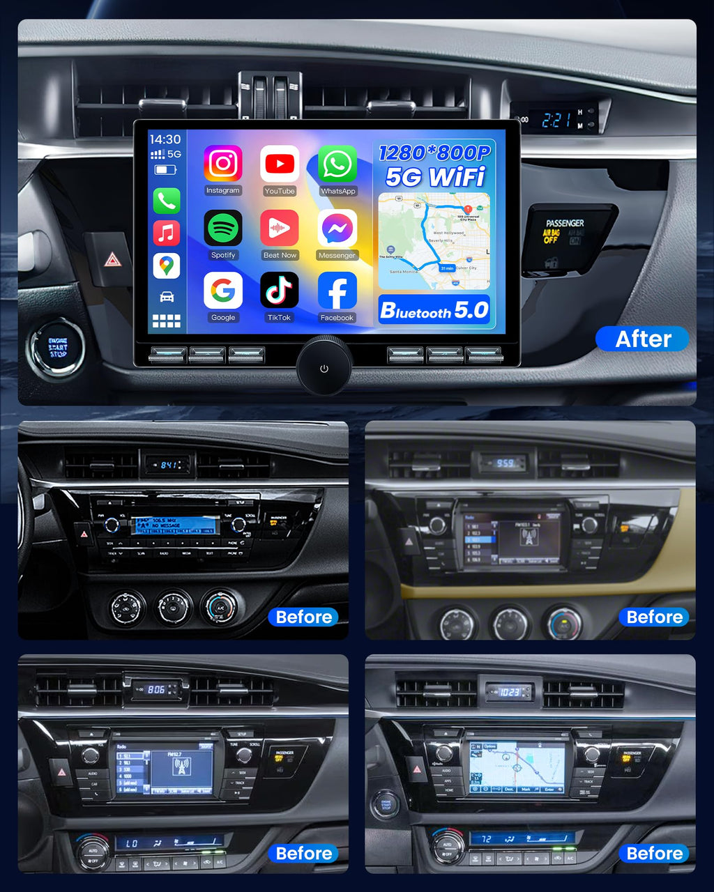 8 Core 32G ROM Car Radio for Toyota Corolla 2014-2016: Upgrade Android 15