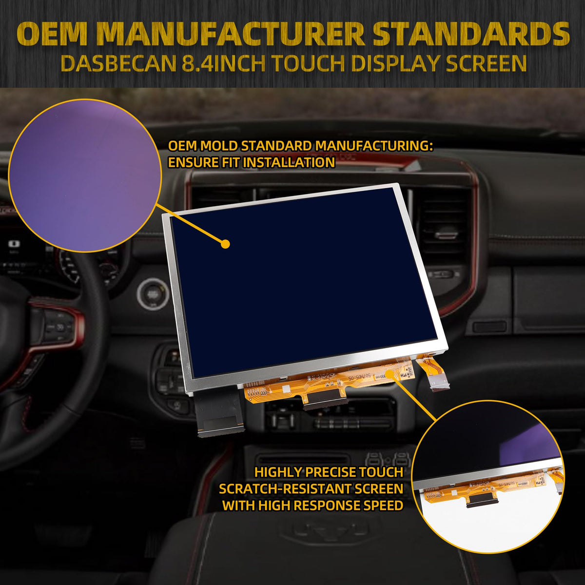Dasbecan TDO-XGA084 Upgraded 8.4" Uconnect Touch Screen LCD 4C UAQ